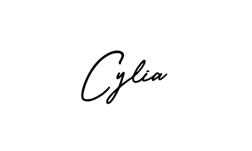How to make Cylia name signature. Use AmerikaSignatureDemo-Regular style for creating short signs online. This is the latest handwritten sign. Cylia signature style 3 images and pictures png