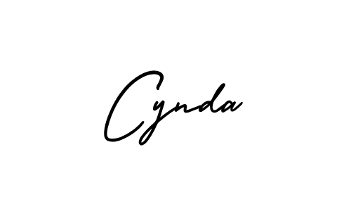 You should practise on your own different ways (AmerikaSignatureDemo-Regular) to write your name (Cynda) in signature. don't let someone else do it for you. Cynda signature style 3 images and pictures png