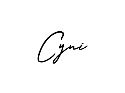 You should practise on your own different ways (AmerikaSignatureDemo-Regular) to write your name (Cyni) in signature. don't let someone else do it for you. Cyni signature style 3 images and pictures png