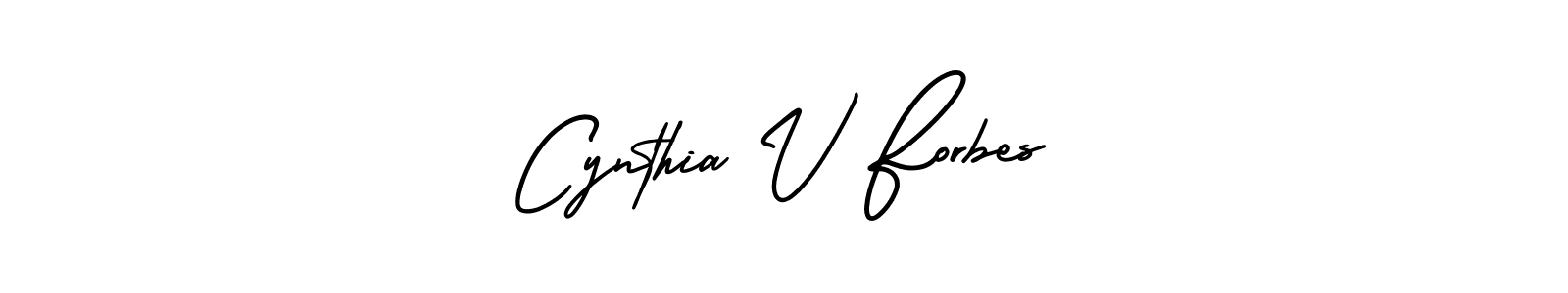 You should practise on your own different ways (AmerikaSignatureDemo-Regular) to write your name (Cynthia V Forbes) in signature. don't let someone else do it for you. Cynthia V Forbes signature style 3 images and pictures png