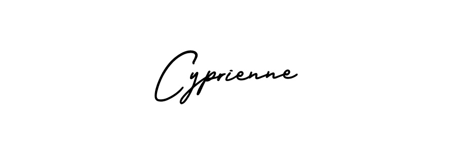 Cyprienne stylish signature style. Best Handwritten Sign (AmerikaSignatureDemo-Regular) for my name. Handwritten Signature Collection Ideas for my name Cyprienne. Cyprienne signature style 3 images and pictures png