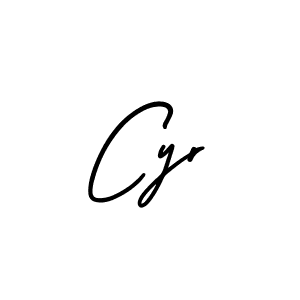 Make a beautiful signature design for name Cyr. With this signature (AmerikaSignatureDemo-Regular) style, you can create a handwritten signature for free. Cyr signature style 3 images and pictures png