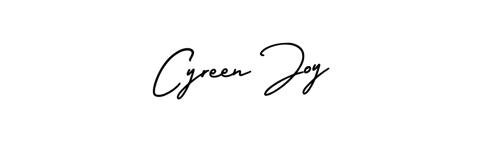You should practise on your own different ways (AmerikaSignatureDemo-Regular) to write your name (Cyreen Joy) in signature. don't let someone else do it for you. Cyreen Joy signature style 3 images and pictures png