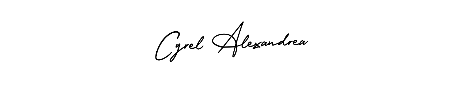 Cyrel Alexandrea stylish signature style. Best Handwritten Sign (AmerikaSignatureDemo-Regular) for my name. Handwritten Signature Collection Ideas for my name Cyrel Alexandrea. Cyrel Alexandrea signature style 3 images and pictures png