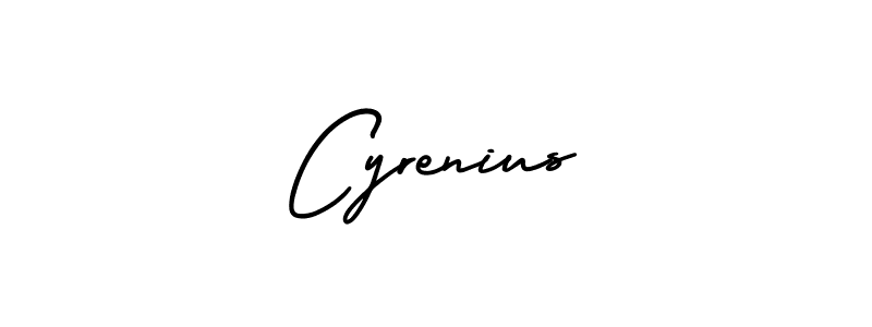 Make a beautiful signature design for name Cyrenius. With this signature (AmerikaSignatureDemo-Regular) style, you can create a handwritten signature for free. Cyrenius signature style 3 images and pictures png
