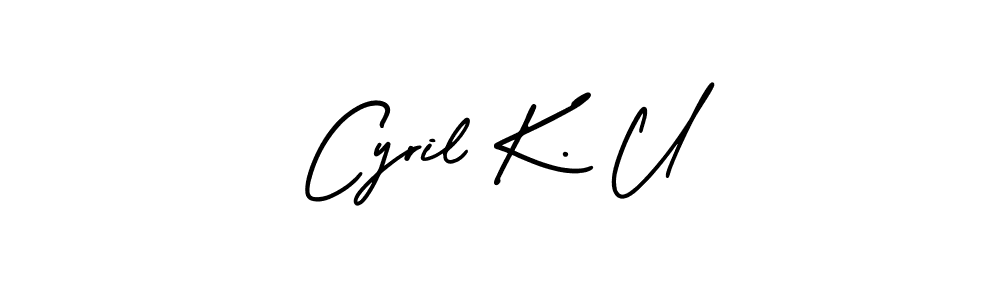 Design your own signature with our free online signature maker. With this signature software, you can create a handwritten (AmerikaSignatureDemo-Regular) signature for name Cyril K. U. Cyril K. U signature style 3 images and pictures png