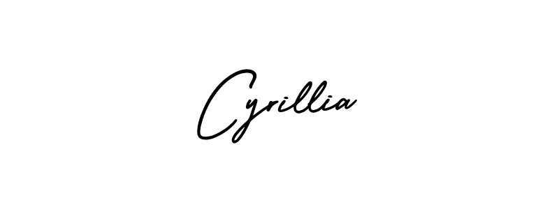 Create a beautiful signature design for name Cyrillia. With this signature (AmerikaSignatureDemo-Regular) fonts, you can make a handwritten signature for free. Cyrillia signature style 3 images and pictures png