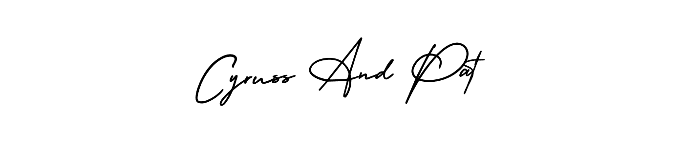 AmerikaSignatureDemo-Regular is a professional signature style that is perfect for those who want to add a touch of class to their signature. It is also a great choice for those who want to make their signature more unique. Get Cyruss And Pat name to fancy signature for free. Cyruss And Pat signature style 3 images and pictures png