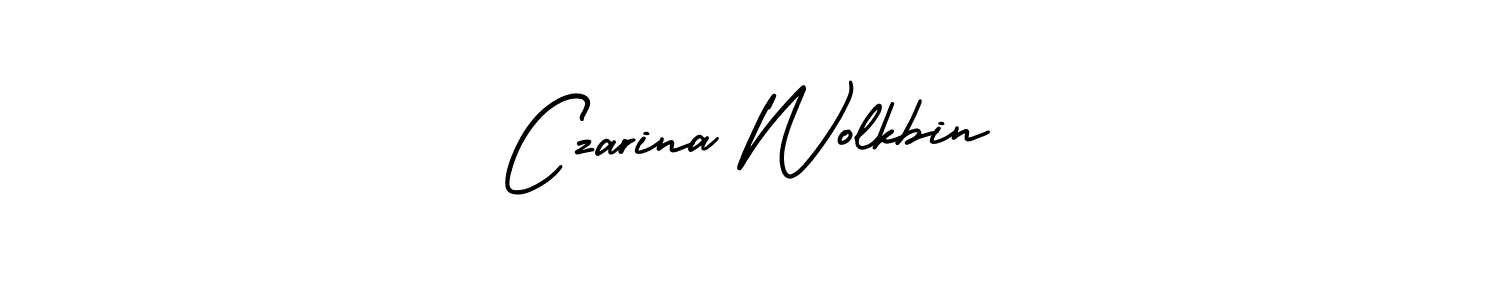 How to make Czarina Wolkbin name signature. Use AmerikaSignatureDemo-Regular style for creating short signs online. This is the latest handwritten sign. Czarina Wolkbin signature style 3 images and pictures png
