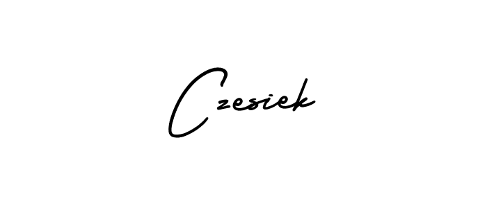 Use a signature maker to create a handwritten signature online. With this signature software, you can design (AmerikaSignatureDemo-Regular) your own signature for name Czesiek. Czesiek signature style 3 images and pictures png