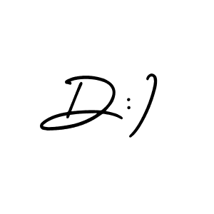 Make a beautiful signature design for name D:). With this signature (AmerikaSignatureDemo-Regular) style, you can create a handwritten signature for free. D:) signature style 3 images and pictures png