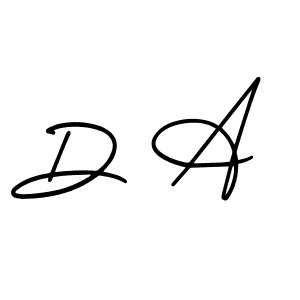 Design your own signature with our free online signature maker. With this signature software, you can create a handwritten (AmerikaSignatureDemo-Regular) signature for name D A. D A signature style 3 images and pictures png