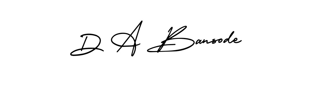 How to make D A Bansode name signature. Use AmerikaSignatureDemo-Regular style for creating short signs online. This is the latest handwritten sign. D A Bansode signature style 3 images and pictures png