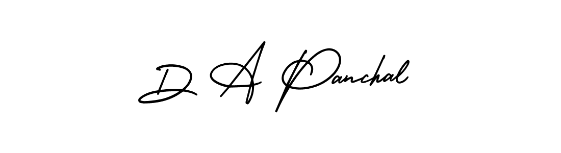 You should practise on your own different ways (AmerikaSignatureDemo-Regular) to write your name (D A Panchal) in signature. don't let someone else do it for you. D A Panchal signature style 3 images and pictures png