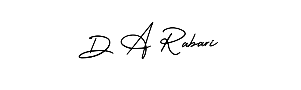 AmerikaSignatureDemo-Regular is a professional signature style that is perfect for those who want to add a touch of class to their signature. It is also a great choice for those who want to make their signature more unique. Get D A Rabari name to fancy signature for free. D A Rabari signature style 3 images and pictures png
