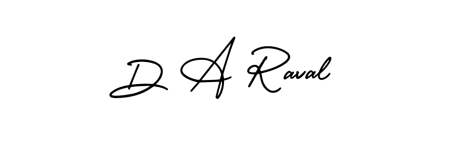 You should practise on your own different ways (AmerikaSignatureDemo-Regular) to write your name (D A Raval) in signature. don't let someone else do it for you. D A Raval signature style 3 images and pictures png