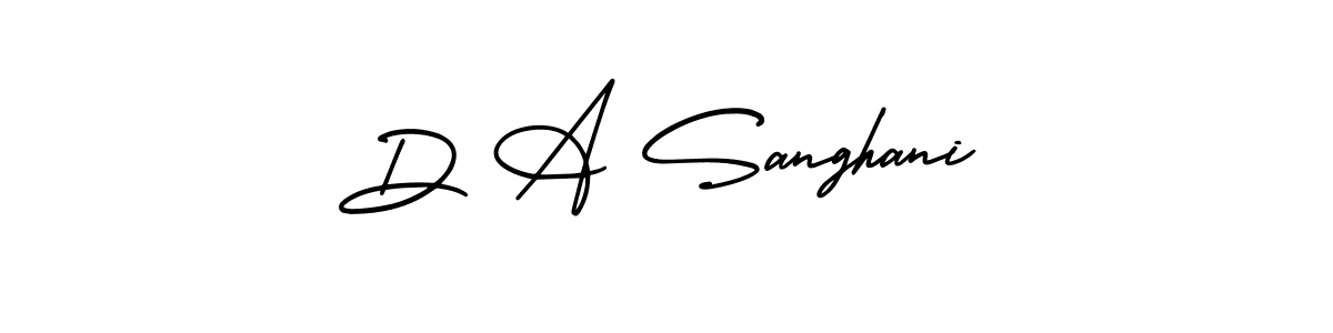 How to make D A Sanghani name signature. Use AmerikaSignatureDemo-Regular style for creating short signs online. This is the latest handwritten sign. D A Sanghani signature style 3 images and pictures png