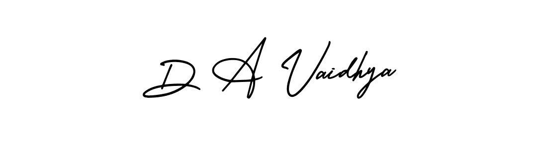 AmerikaSignatureDemo-Regular is a professional signature style that is perfect for those who want to add a touch of class to their signature. It is also a great choice for those who want to make their signature more unique. Get D A Vaidhya name to fancy signature for free. D A Vaidhya signature style 3 images and pictures png