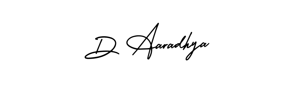 Make a beautiful signature design for name D Aaradhya. With this signature (AmerikaSignatureDemo-Regular) style, you can create a handwritten signature for free. D Aaradhya signature style 3 images and pictures png