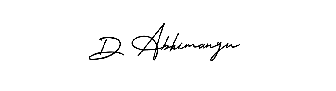This is the best signature style for the D Abhimanyu name. Also you like these signature font (AmerikaSignatureDemo-Regular). Mix name signature. D Abhimanyu signature style 3 images and pictures png