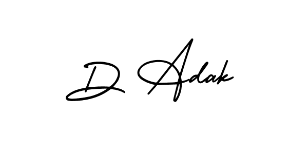 D Adak stylish signature style. Best Handwritten Sign (AmerikaSignatureDemo-Regular) for my name. Handwritten Signature Collection Ideas for my name D Adak. D Adak signature style 3 images and pictures png