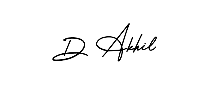 Design your own signature with our free online signature maker. With this signature software, you can create a handwritten (AmerikaSignatureDemo-Regular) signature for name D Akhil. D Akhil signature style 3 images and pictures png