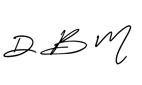 Use a signature maker to create a handwritten signature online. With this signature software, you can design (AmerikaSignatureDemo-Regular) your own signature for name D B M. D B M signature style 3 images and pictures png