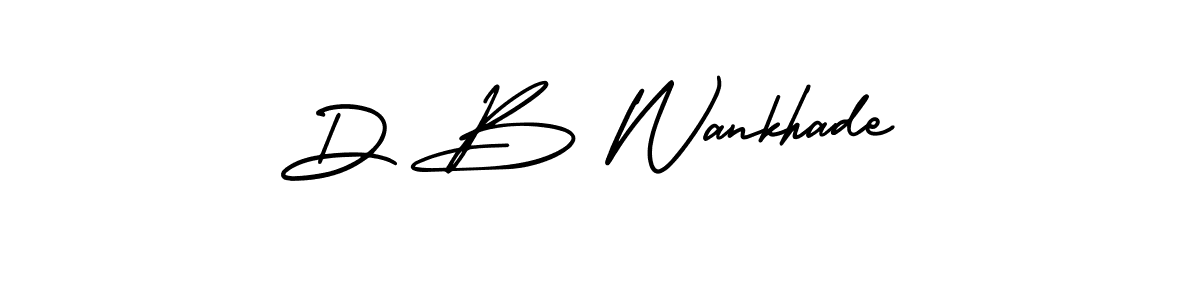 How to make D B Wankhade name signature. Use AmerikaSignatureDemo-Regular style for creating short signs online. This is the latest handwritten sign. D B Wankhade signature style 3 images and pictures png