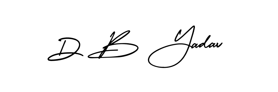 How to make D B Yadav name signature. Use AmerikaSignatureDemo-Regular style for creating short signs online. This is the latest handwritten sign. D B Yadav signature style 3 images and pictures png