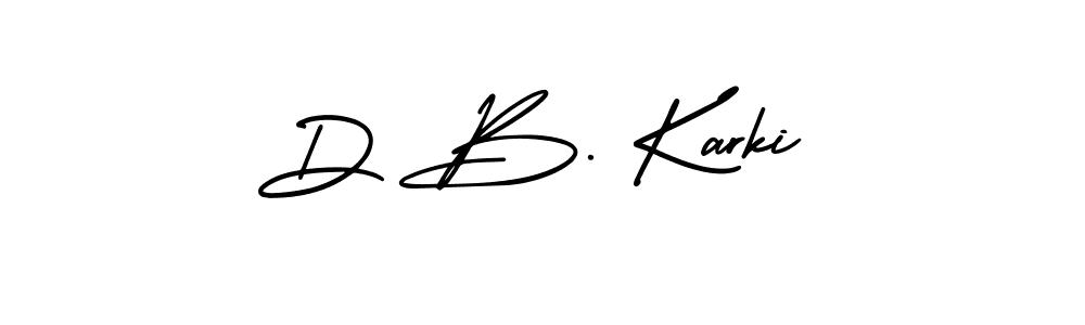 AmerikaSignatureDemo-Regular is a professional signature style that is perfect for those who want to add a touch of class to their signature. It is also a great choice for those who want to make their signature more unique. Get D B. Karki name to fancy signature for free. D B. Karki signature style 3 images and pictures png