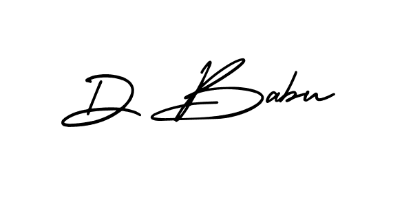 Use a signature maker to create a handwritten signature online. With this signature software, you can design (AmerikaSignatureDemo-Regular) your own signature for name D Babu. D Babu signature style 3 images and pictures png