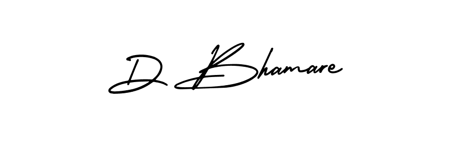 Use a signature maker to create a handwritten signature online. With this signature software, you can design (AmerikaSignatureDemo-Regular) your own signature for name D Bhamare. D Bhamare signature style 3 images and pictures png