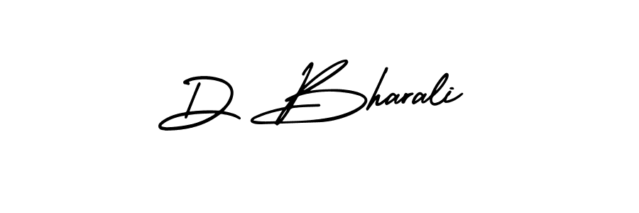 You should practise on your own different ways (AmerikaSignatureDemo-Regular) to write your name (D Bharali) in signature. don't let someone else do it for you. D Bharali signature style 3 images and pictures png