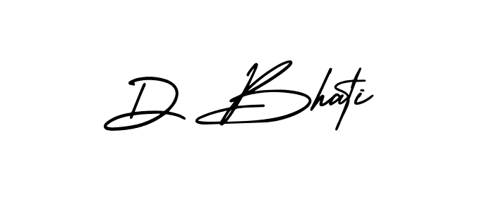 Design your own signature with our free online signature maker. With this signature software, you can create a handwritten (AmerikaSignatureDemo-Regular) signature for name D Bhati. D Bhati signature style 3 images and pictures png