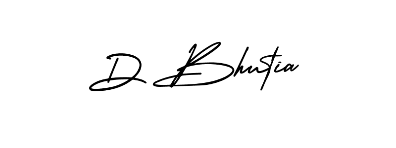 How to make D Bhutia name signature. Use AmerikaSignatureDemo-Regular style for creating short signs online. This is the latest handwritten sign. D Bhutia signature style 3 images and pictures png