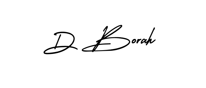 The best way (AmerikaSignatureDemo-Regular) to make a short signature is to pick only two or three words in your name. The name D Borah include a total of six letters. For converting this name. D Borah signature style 3 images and pictures png