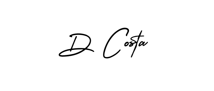 You should practise on your own different ways (AmerikaSignatureDemo-Regular) to write your name (D Costa) in signature. don't let someone else do it for you. D Costa signature style 3 images and pictures png