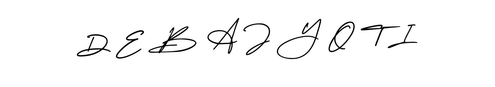 if you are searching for the best signature style for your name D E B A J Y O T I. so please give up your signature search. here we have designed multiple signature styles  using AmerikaSignatureDemo-Regular. D E B A J Y O T I signature style 3 images and pictures png