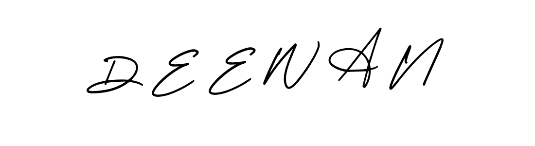 The best way (AmerikaSignatureDemo-Regular) to make a short signature is to pick only two or three words in your name. The name D E E W A N include a total of six letters. For converting this name. D E E W A N signature style 3 images and pictures png