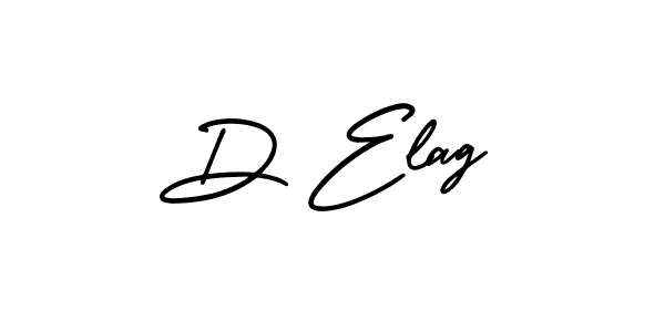 D Elag stylish signature style. Best Handwritten Sign (AmerikaSignatureDemo-Regular) for my name. Handwritten Signature Collection Ideas for my name D Elag. D Elag signature style 3 images and pictures png