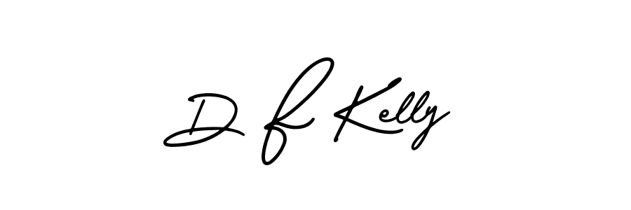 How to make D F Kelly name signature. Use AmerikaSignatureDemo-Regular style for creating short signs online. This is the latest handwritten sign. D F Kelly signature style 3 images and pictures png