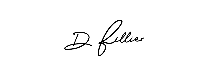 Use a signature maker to create a handwritten signature online. With this signature software, you can design (AmerikaSignatureDemo-Regular) your own signature for name D Fillier. D Fillier signature style 3 images and pictures png