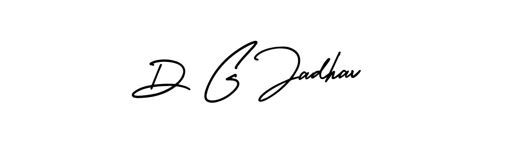 How to make D G Jadhav name signature. Use AmerikaSignatureDemo-Regular style for creating short signs online. This is the latest handwritten sign. D G Jadhav signature style 3 images and pictures png