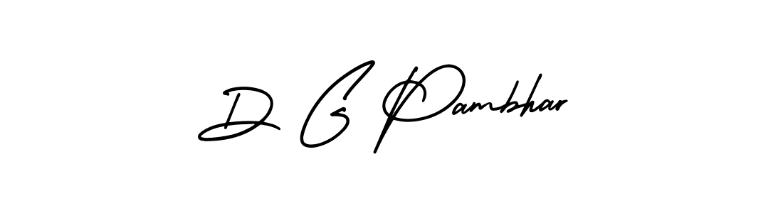 D G Pambhar stylish signature style. Best Handwritten Sign (AmerikaSignatureDemo-Regular) for my name. Handwritten Signature Collection Ideas for my name D G Pambhar. D G Pambhar signature style 3 images and pictures png