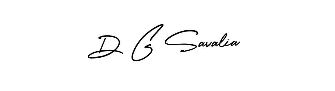 How to make D G Savalia name signature. Use AmerikaSignatureDemo-Regular style for creating short signs online. This is the latest handwritten sign. D G Savalia signature style 3 images and pictures png