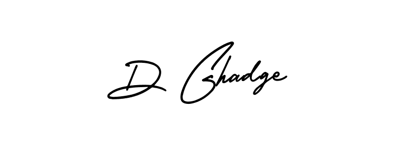 The best way (AmerikaSignatureDemo-Regular) to make a short signature is to pick only two or three words in your name. The name D Ghadge include a total of six letters. For converting this name. D Ghadge signature style 3 images and pictures png