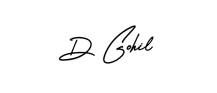 Make a beautiful signature design for name D Gohil. With this signature (AmerikaSignatureDemo-Regular) style, you can create a handwritten signature for free. D Gohil signature style 3 images and pictures png