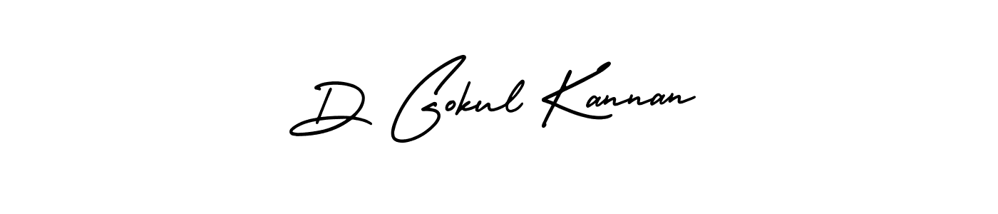How to make D Gokul Kannan name signature. Use AmerikaSignatureDemo-Regular style for creating short signs online. This is the latest handwritten sign. D Gokul Kannan signature style 3 images and pictures png