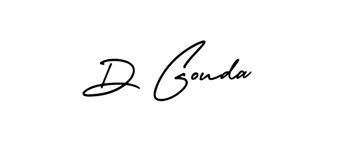 How to make D Gouda name signature. Use AmerikaSignatureDemo-Regular style for creating short signs online. This is the latest handwritten sign. D Gouda signature style 3 images and pictures png