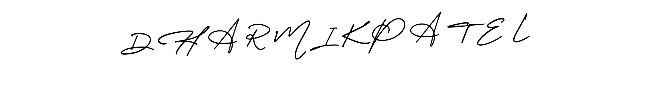 The best way (AmerikaSignatureDemo-Regular) to make a short signature is to pick only two or three words in your name. The name D H A R M I K P A T E L include a total of six letters. For converting this name. D H A R M I K P A T E L signature style 3 images and pictures png